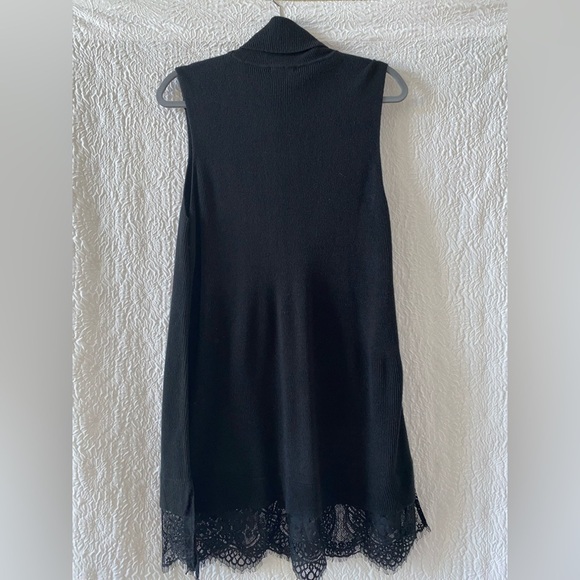 Apt.9 Turtleneck Sleeveless  Lace Hem Knit Sweater Mini Dress - Picture 2 of 6